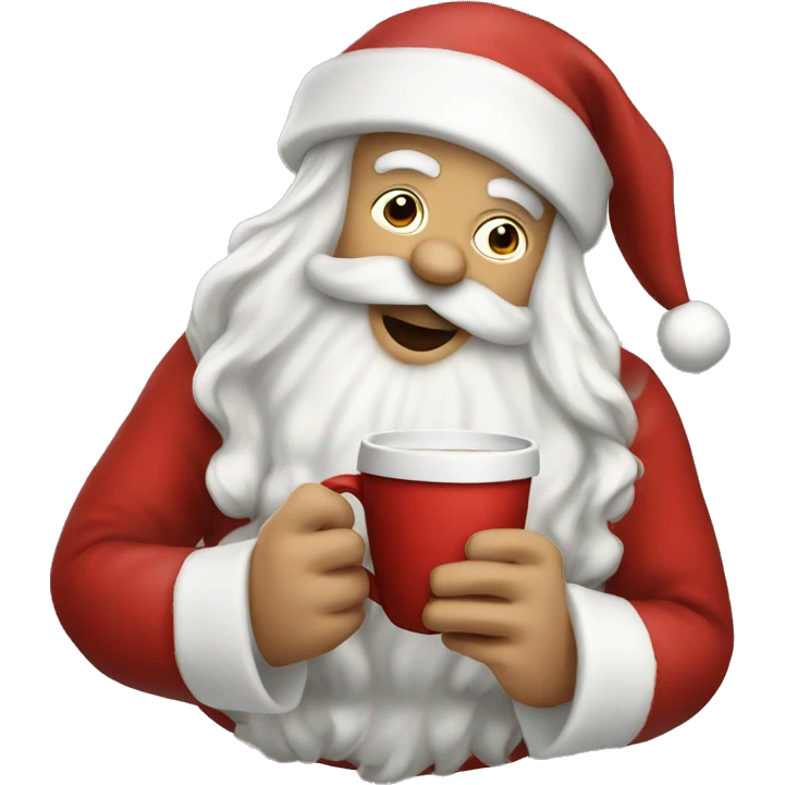 Santa Claus drinking coffee emoji