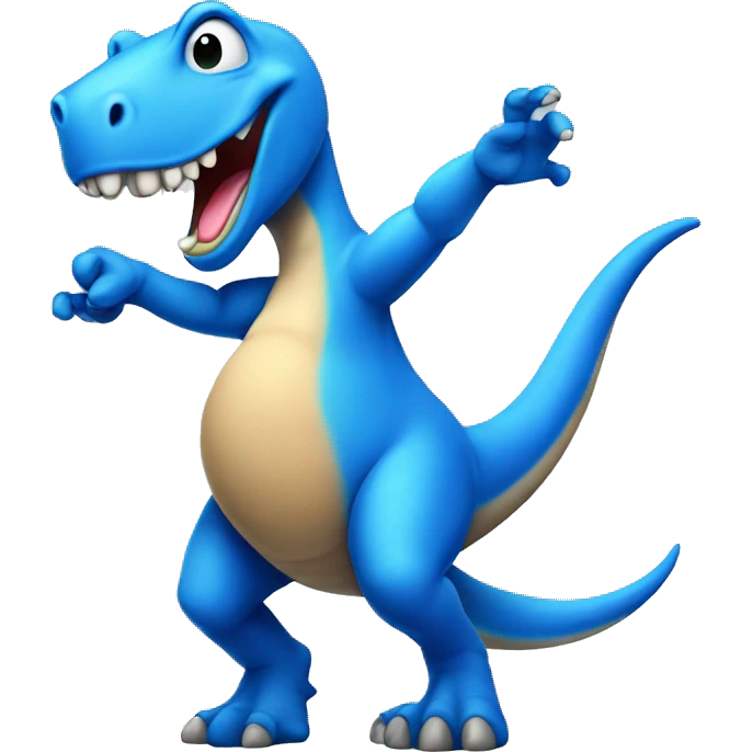 Blue dinosaur dabbing  emoji