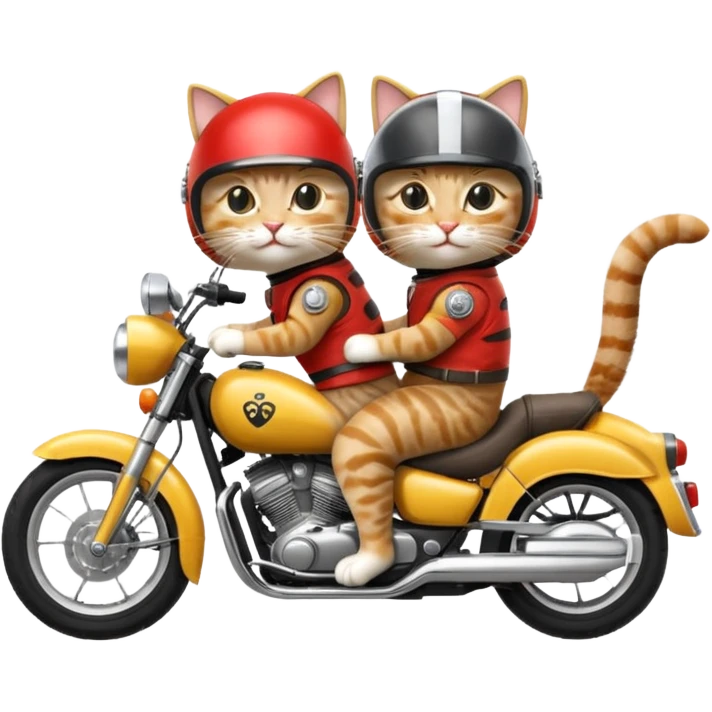 cats riding motorcycle emoji