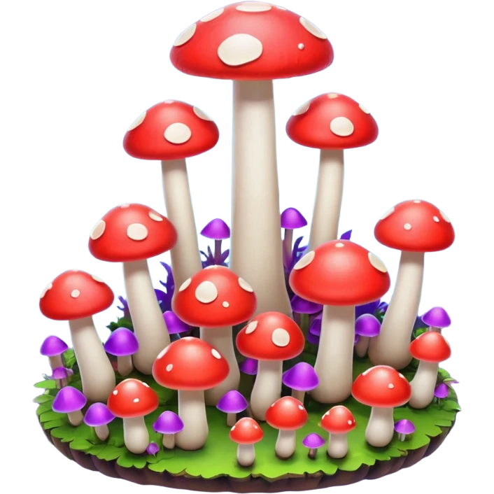 Isometric view mushroom forest emoji