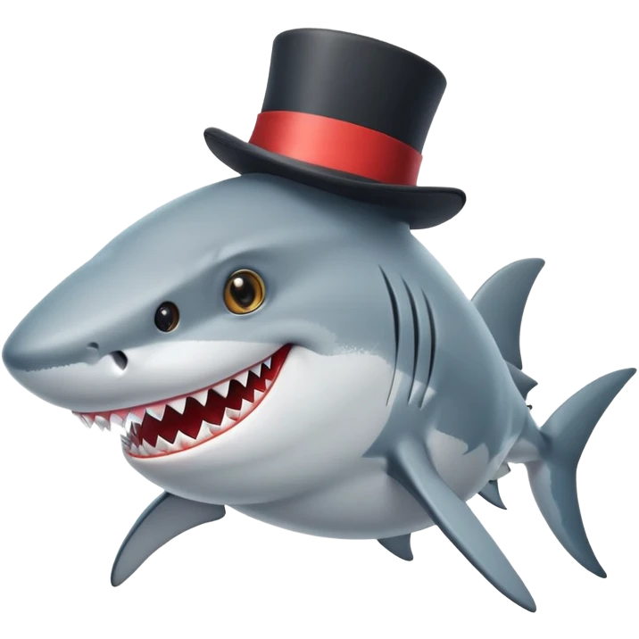 shark wearing a top hat emoji