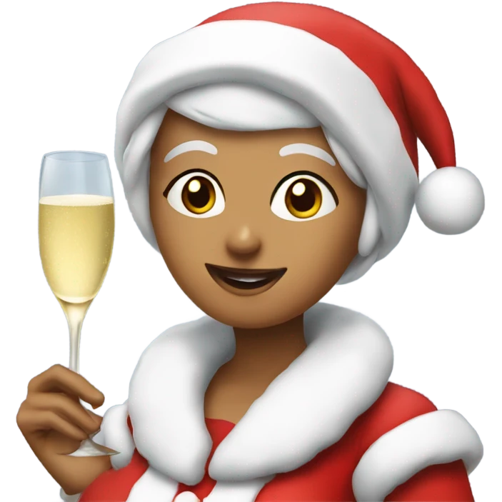 Mrs clause and champagne emoji