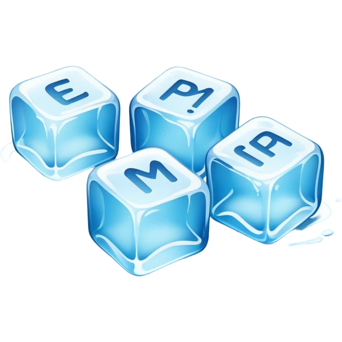 Ice cubes with text snipe emoji