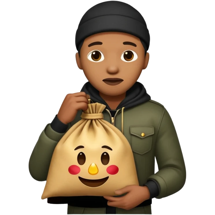 Ladrão com saco de dinheiro emoji eveito Mandelaa emoji