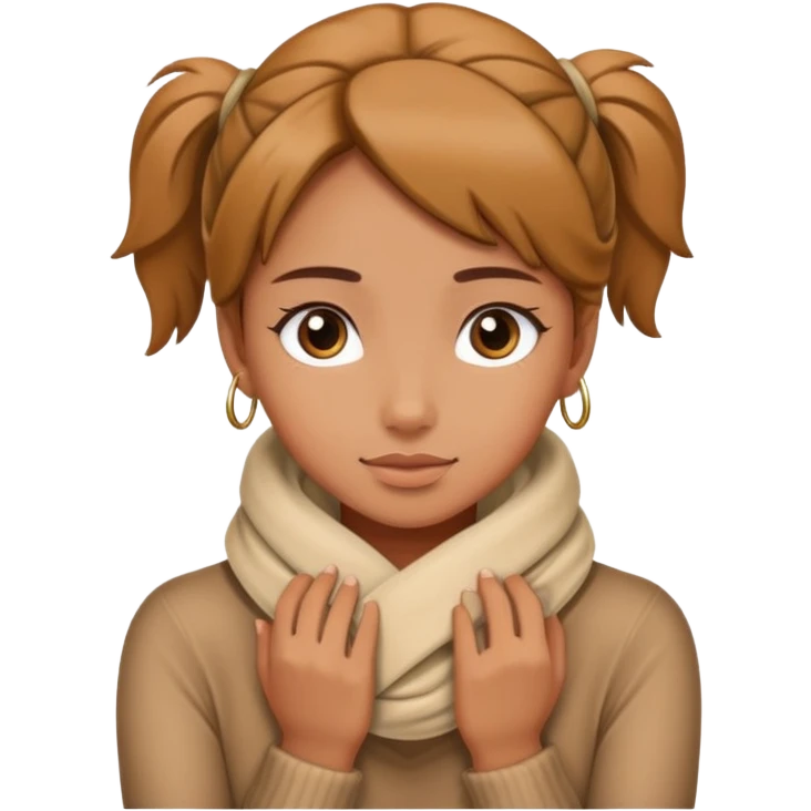 Girl with hands wrapped around her neck  emoji