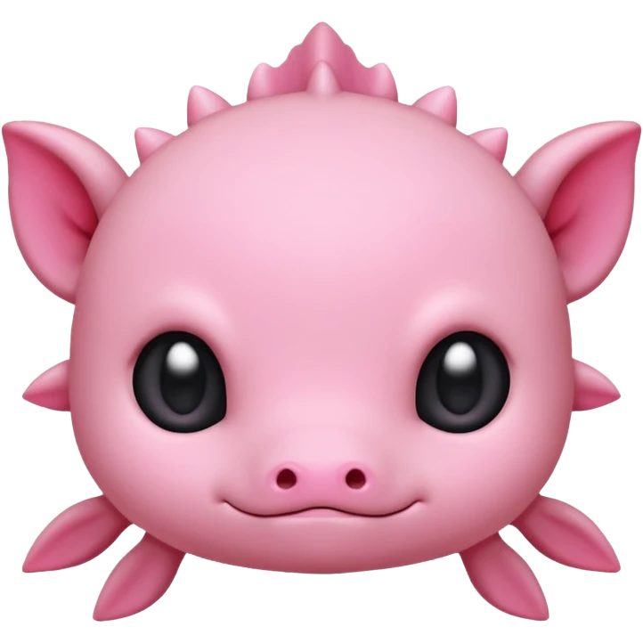 Axolotl face, chibi style, cute proportions, big eyes, simple emoji