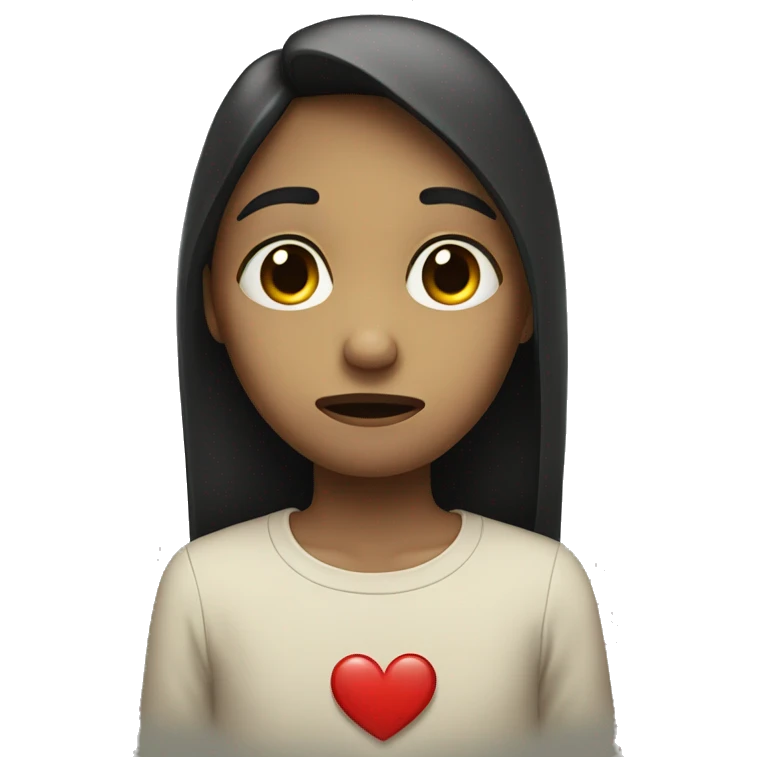 Sad with heart emoji