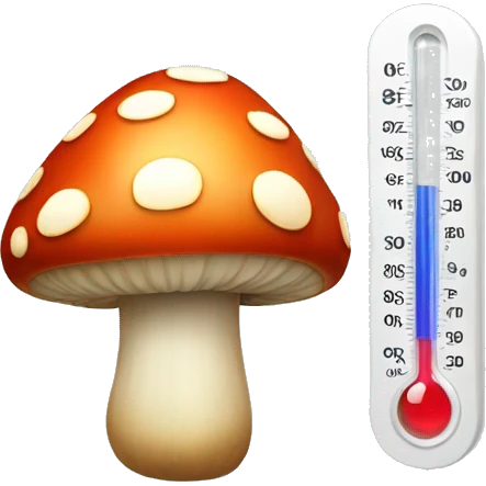 A mushroom with thermometer emoji