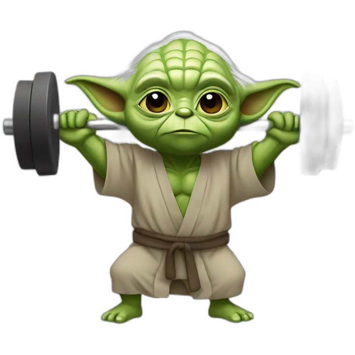 Yoda lifting weights emoji