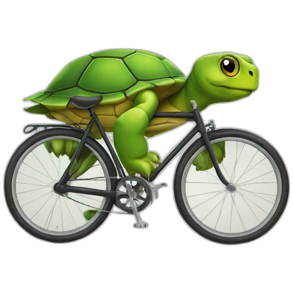 Tortue sur velo emoji