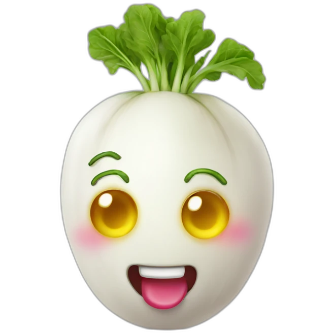 radish with face emoji