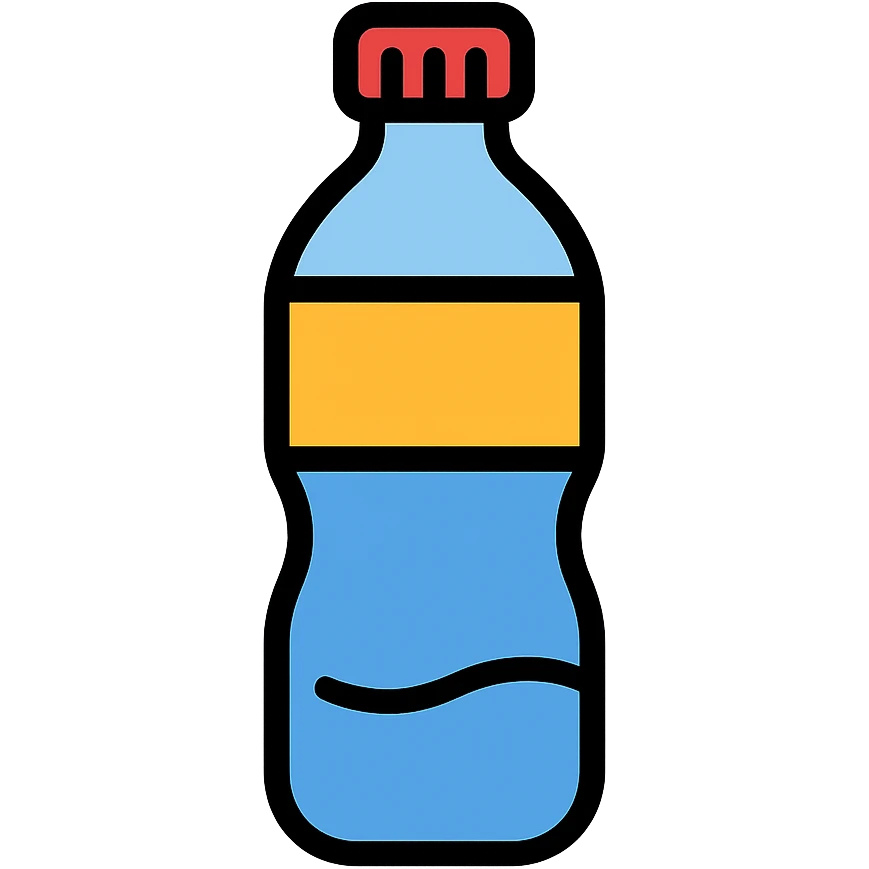 plastic water bottle on right side emoji