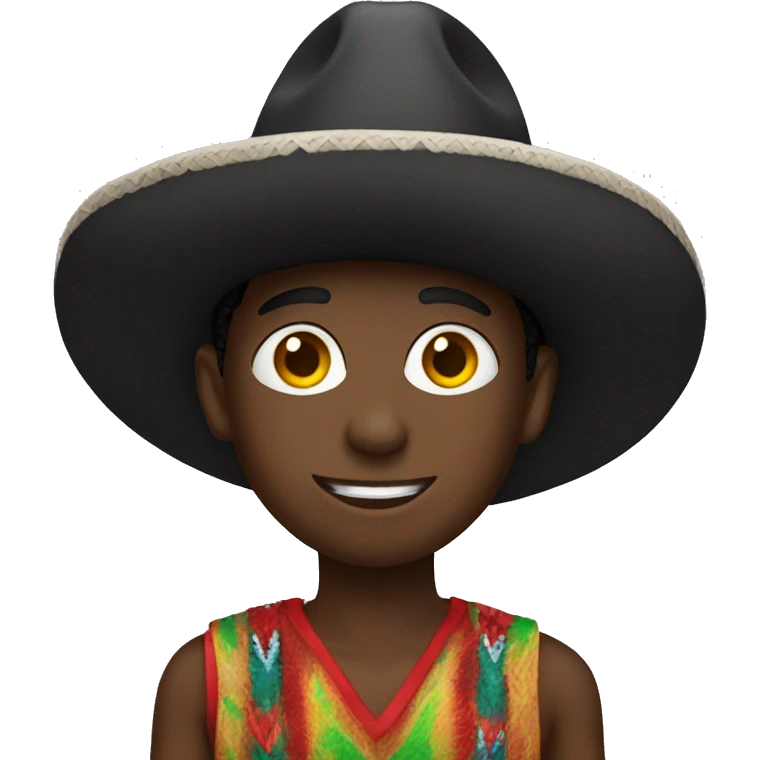 Black boy with Mexican hat on  emoji