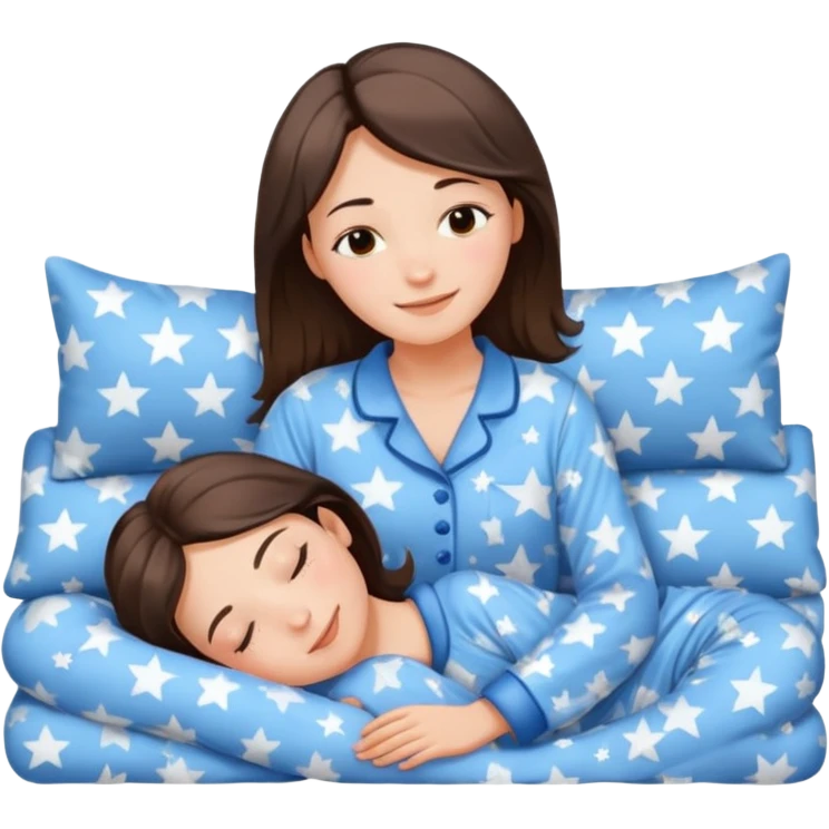  "type": "human",
      "look": "woman in star-print pyjamas, soft blue set, sleepy smile", emoji