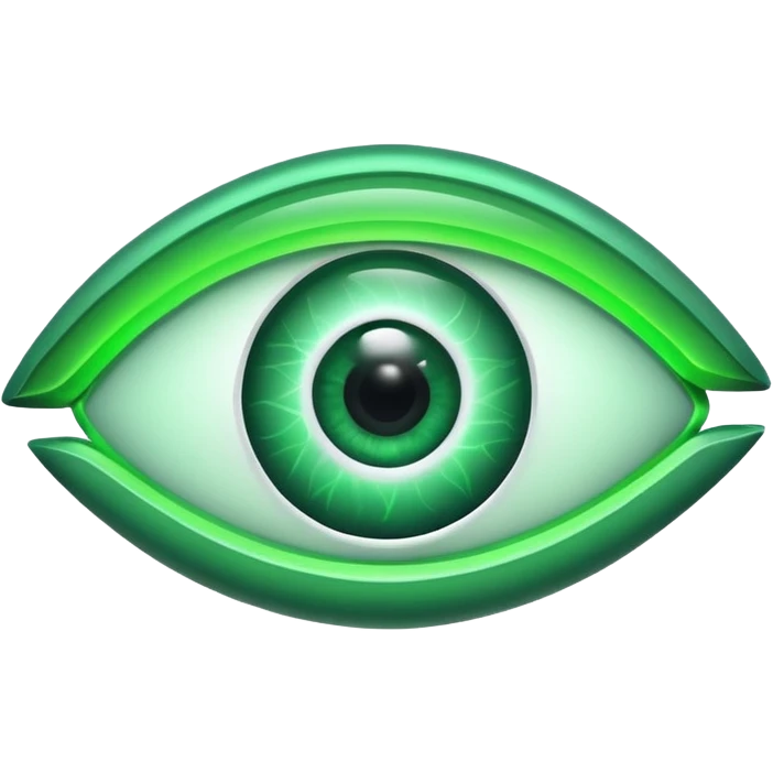 green Neon sign of an eye emoji