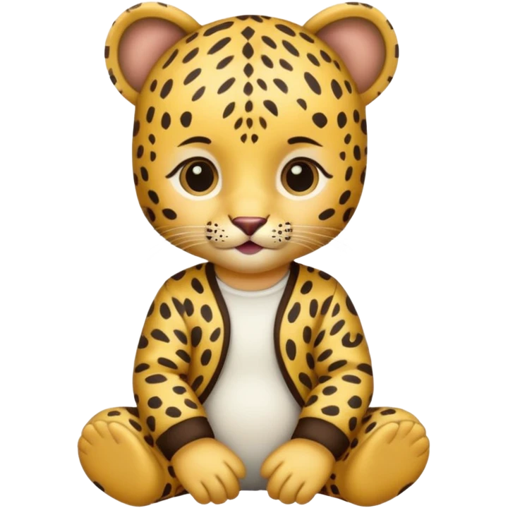 baby with leopard patterned clothes emoji