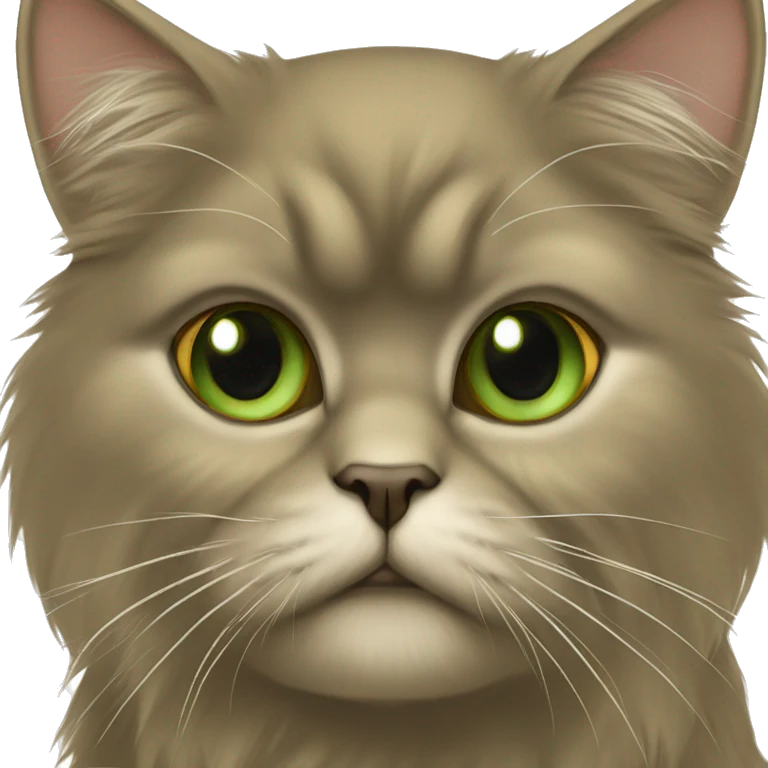 Female dark Gold shaded fur Persian with green eyes emoji