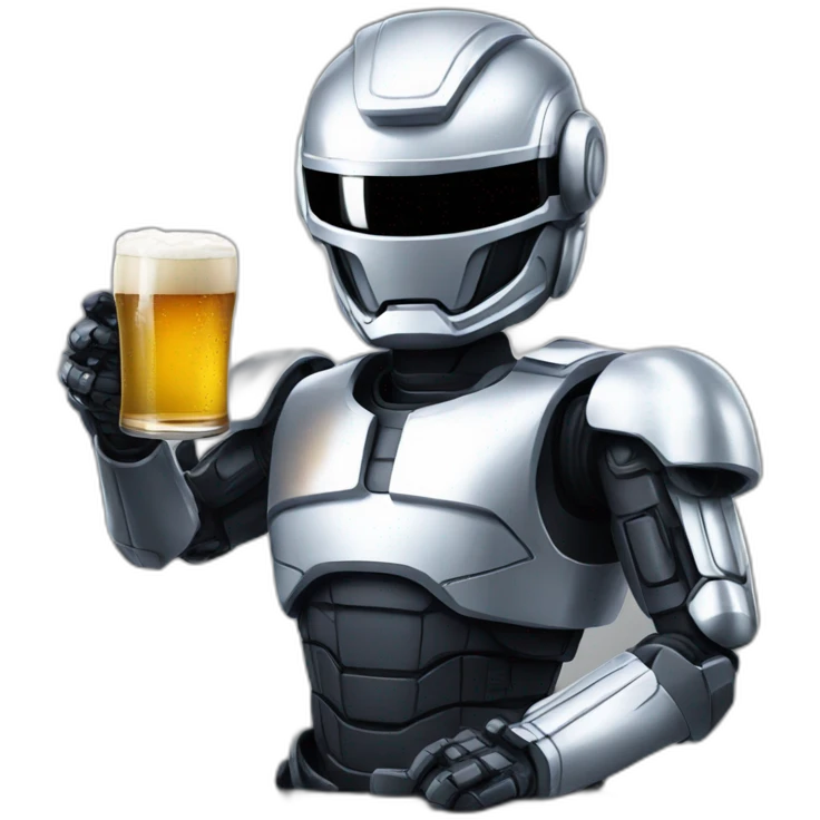 Robocop with beer emoji