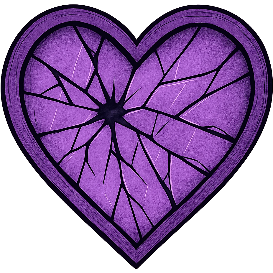 emo object, purple broken mirror, no background emoji