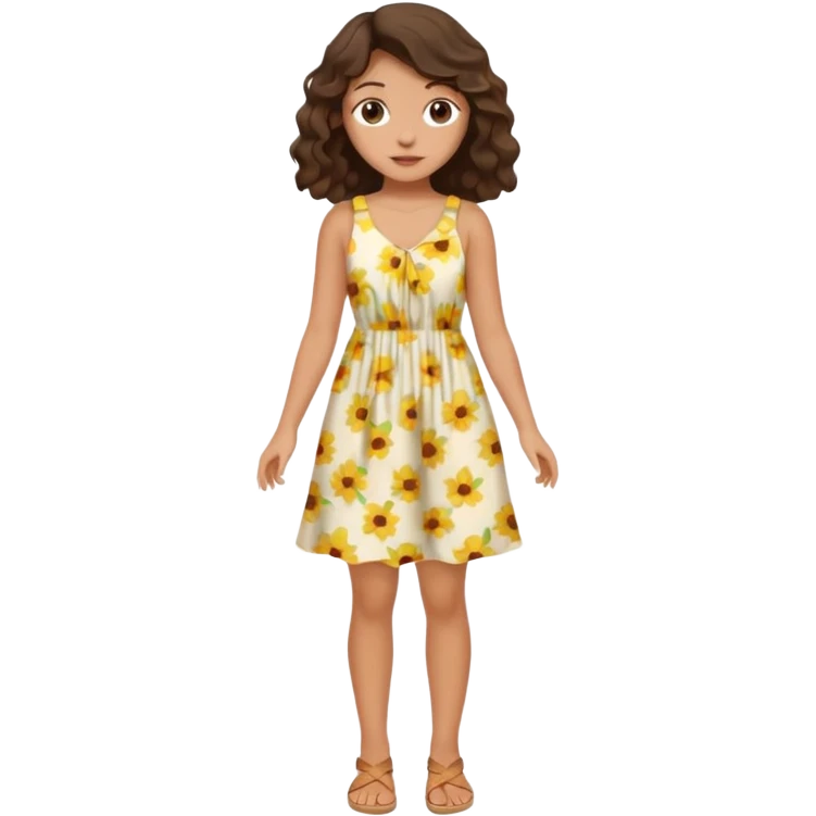 Brunette girl wavy nothing underneath full body emoji