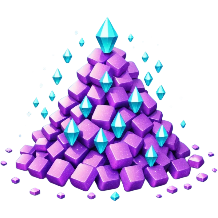 Glitter Purple and Cian less symbol emoji