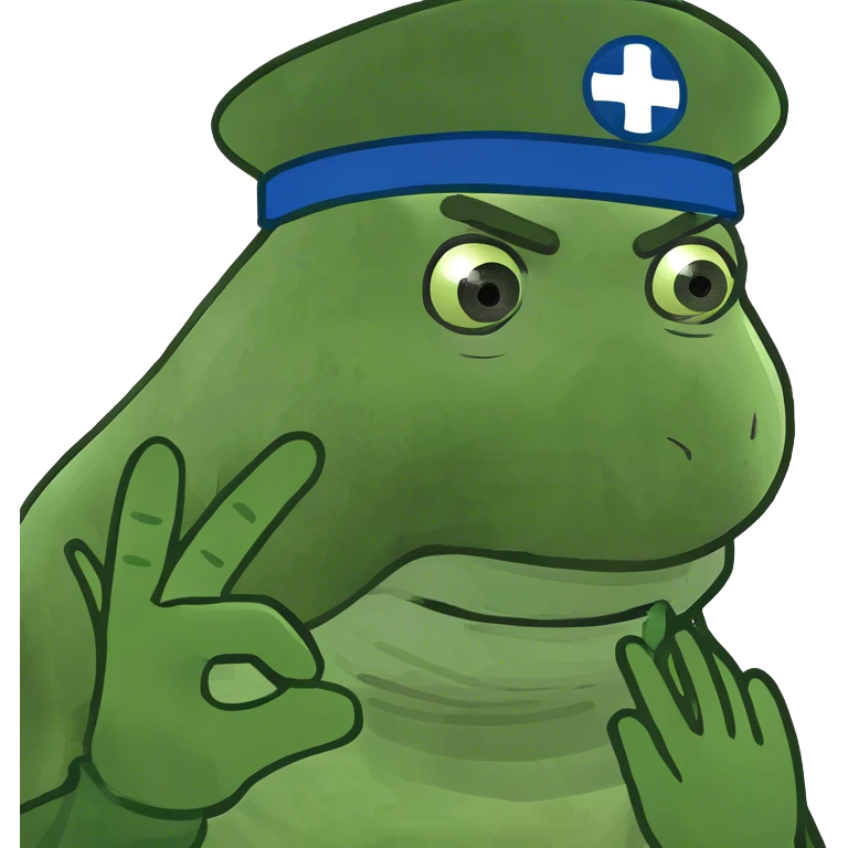 Giant wearing a green medical glove  emoji
