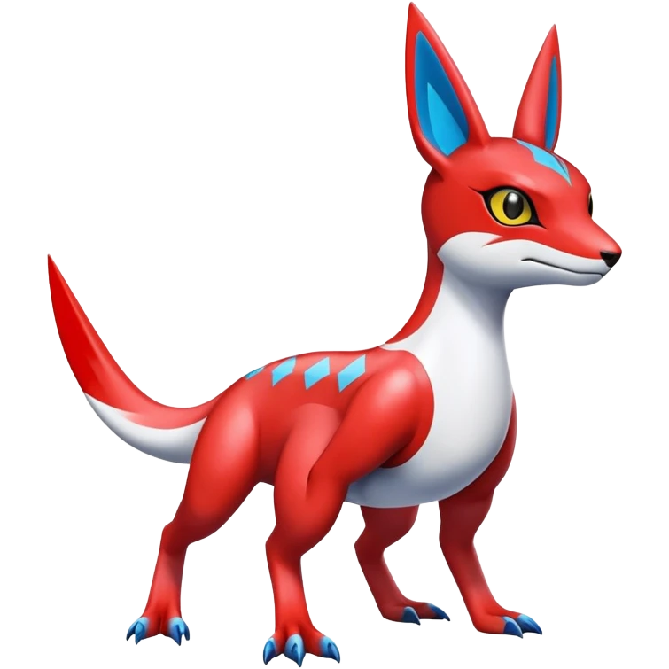  Cute Shiny Exotic Colorful Guilmon-Latias-Koraidon-Umbreon-Fakémon-hybrid-creature (full body)  emoji