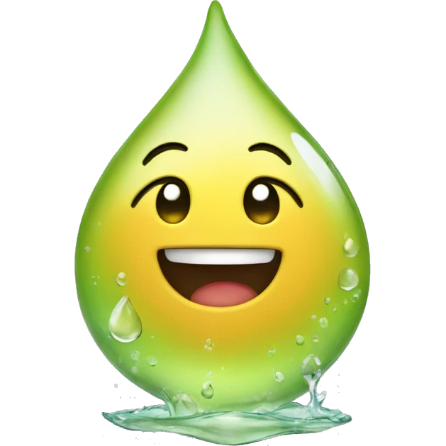happy water drop emoji