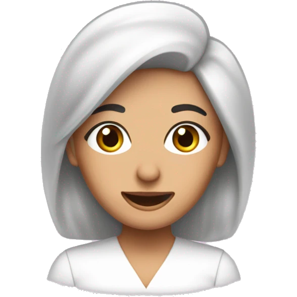 Dunkel haarige Frau mit Kosmetik Produkten  emoji
