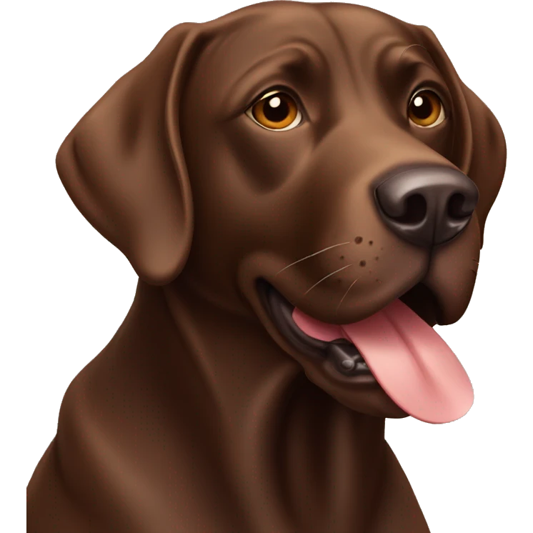 Chocolate lab drinking a beer emoji
