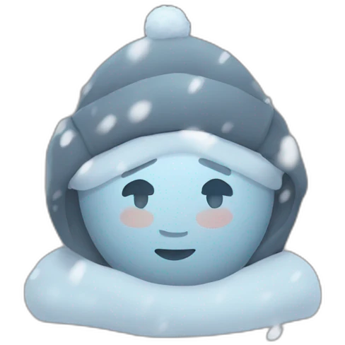 person who is cold with snow  emoji