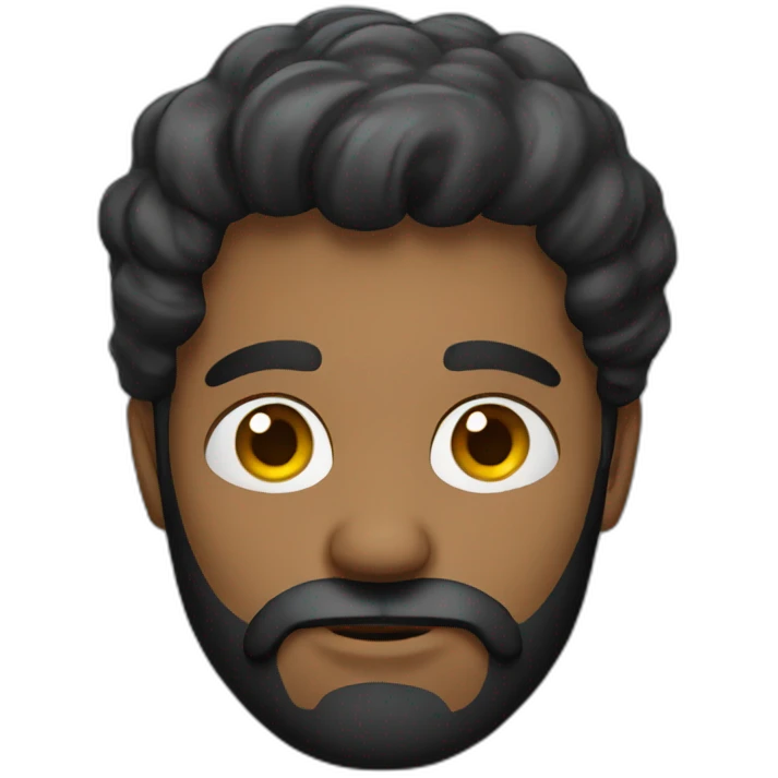 thinking black bearded man emoji