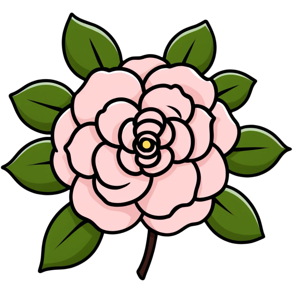 elegant red camellia japonica with glossy petals emoji