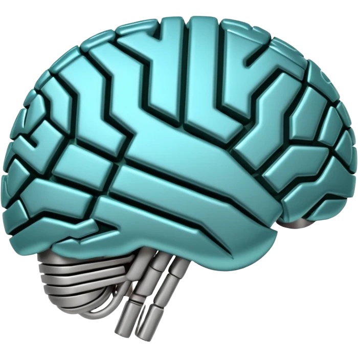 3D circuit board brain emoji
