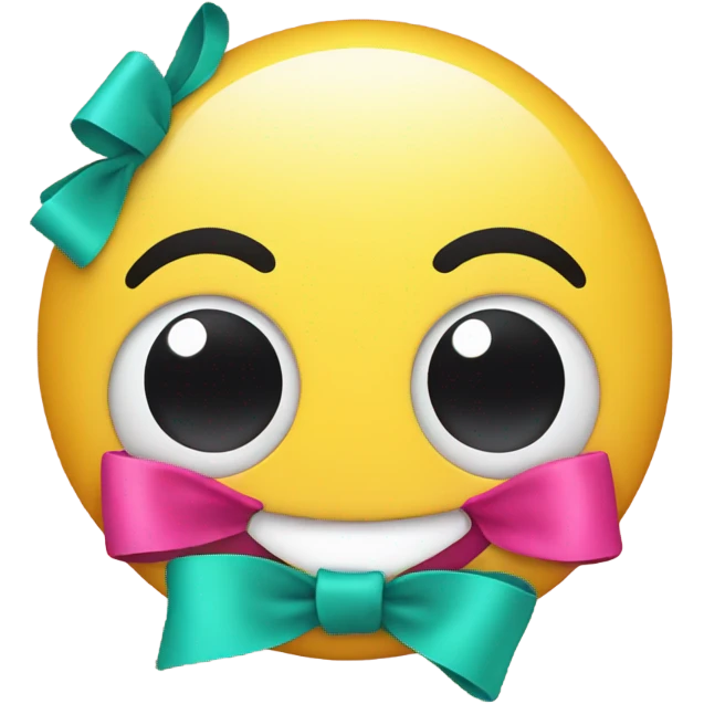Similey face emoji with a bow emoji