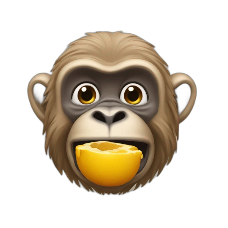 Un singe qui mange du maams emoji