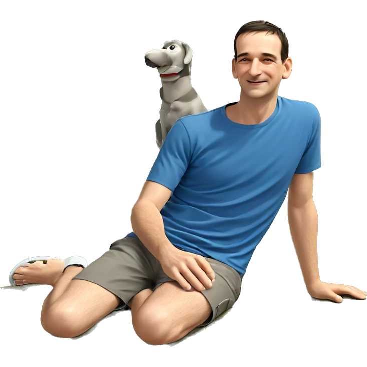 boy sitting under blue sky emoji