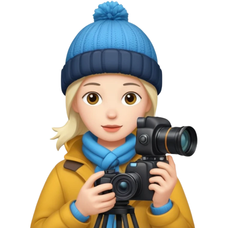 fotographer with winter clothes emoji