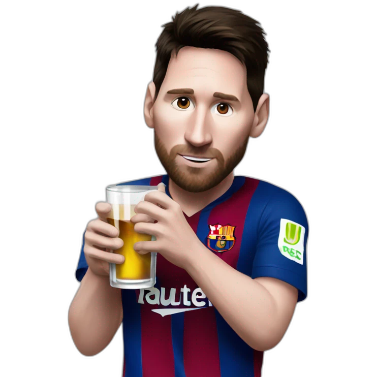 Messi drinking alcohol emoji