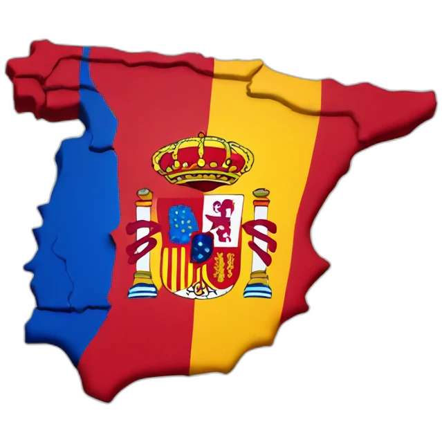 Spanish map with flag colors emoji