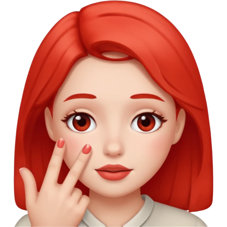 blushing with fingers emoji