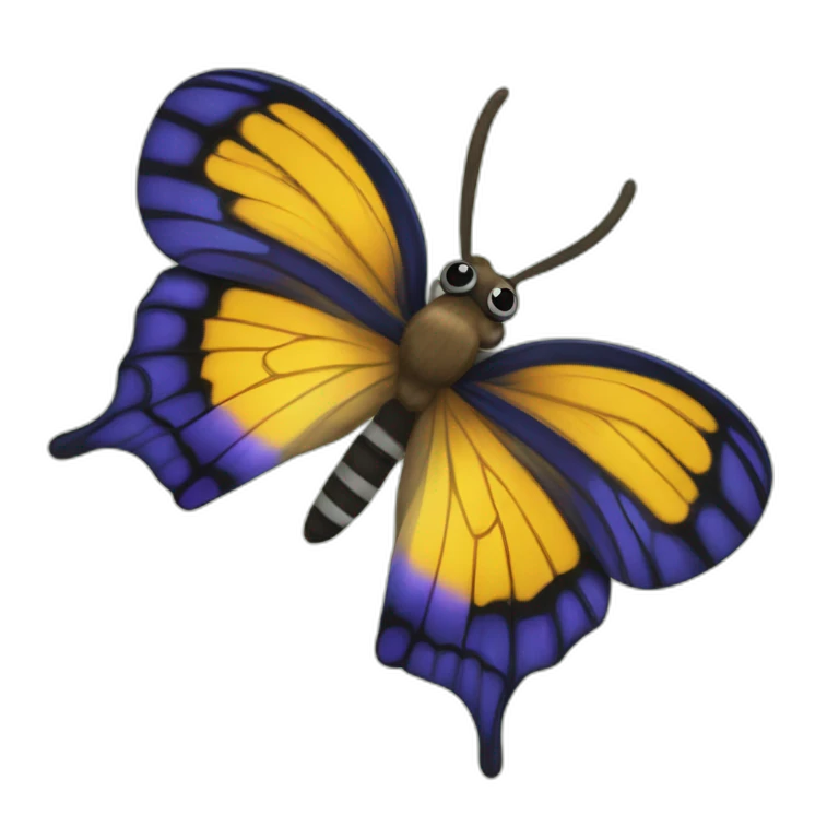 fourmi sur un papillon emoji