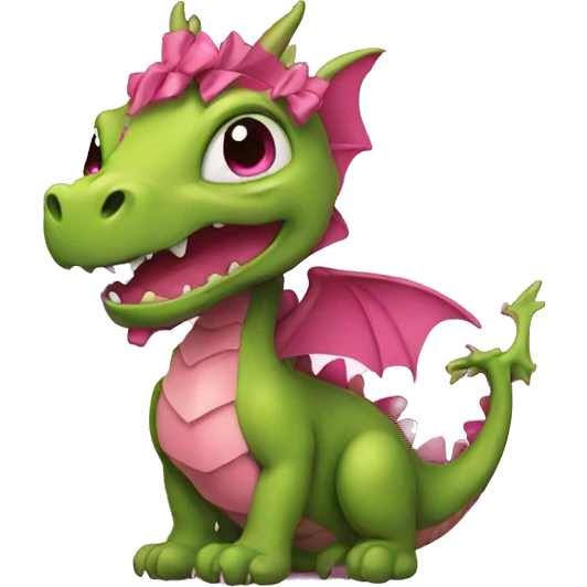 Dragon with a pink bow emoji