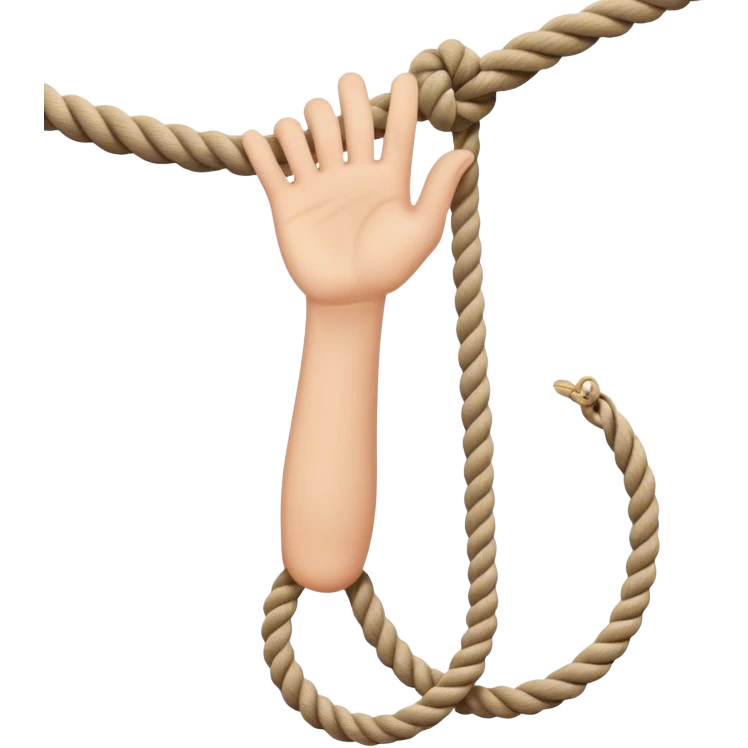 hand letting go a rope fall emoji