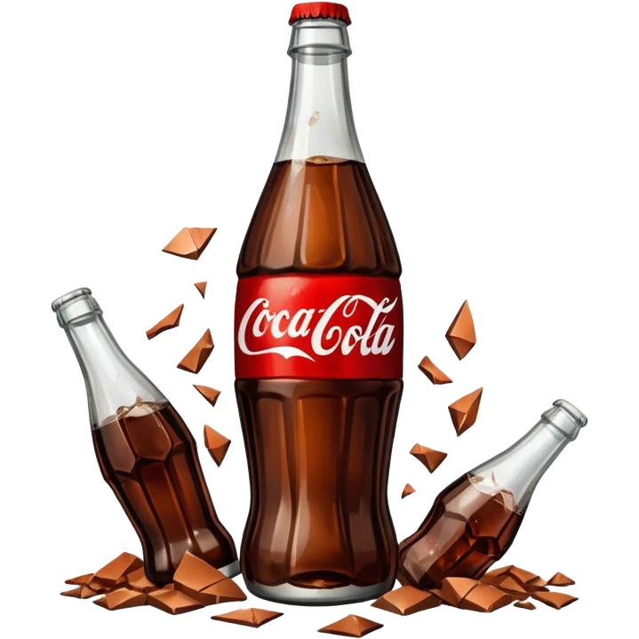 bottle of coca cola broken in the middle emoji