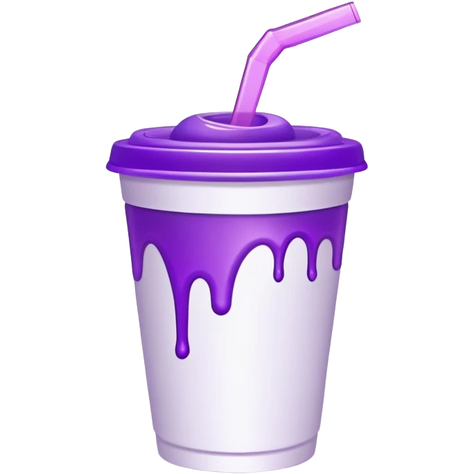 double styrofoam cup with purple  emoji