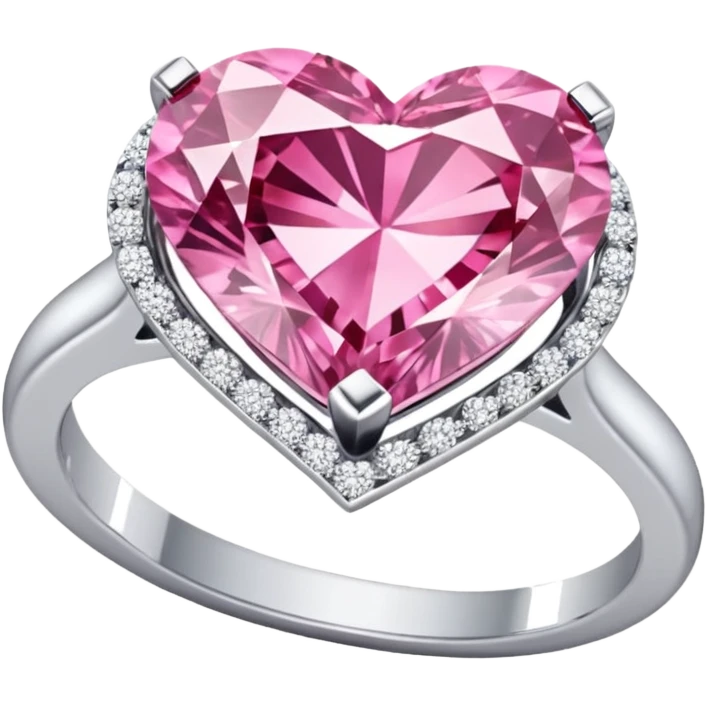 Pink heart diamond ring emoji