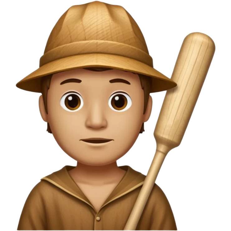 A wooden guy with a wooden bat name tung tung tung sahur emoji