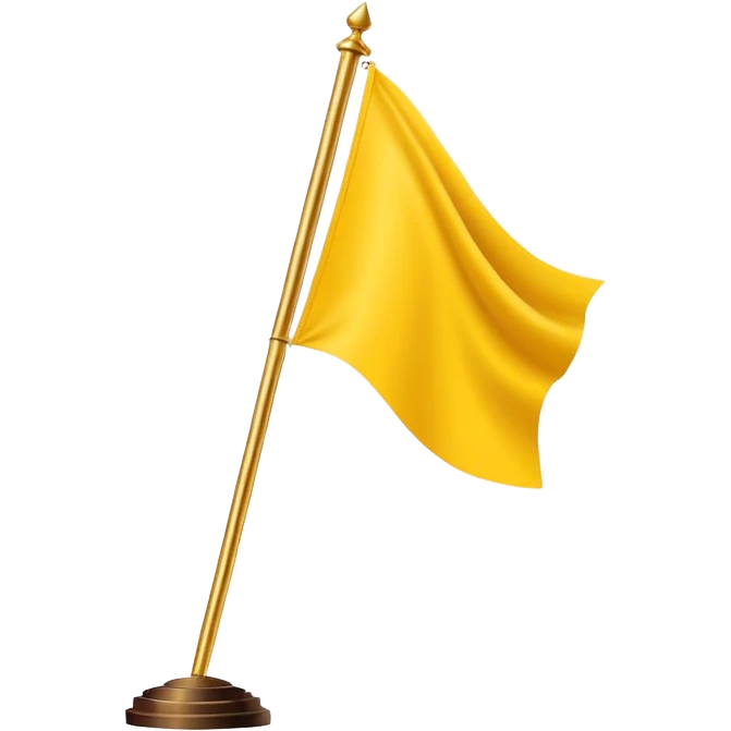Design a premium TDP flag emoji with rich yellow background and elegant black bicycle symbol. Flat vector style, slightly glossy but minimal, high contrast, no text, no shadows. Square 1:1, transparent background, luxury emoji look for Instagram highlights.without cycle only plain flag emoji