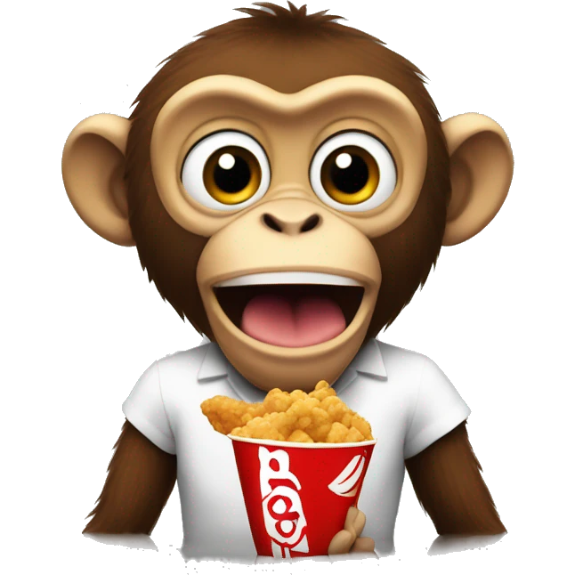 Monkey eating kfc emoji